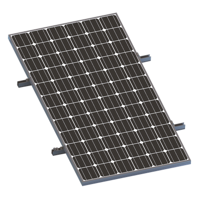 Kit de Montaje para Panel Solar / Arreglo 1×1 / Rieles de Aluminio Anodizado / Módulos de 35 mm / Instalación en Techos Planos