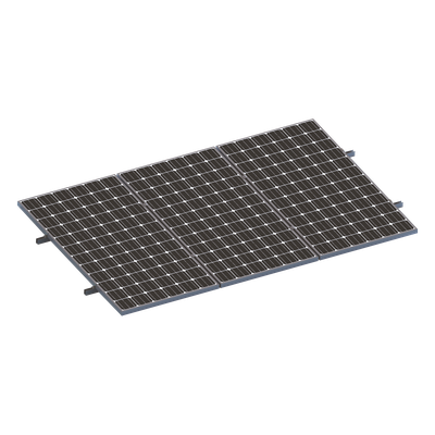 Kit Minirieles para Panel Solar / Arreglo 1×3 / 3 Paneles de 35mm / Montaje Plano en Lámina / 8 Rieles / Sujetadores Incluidos
