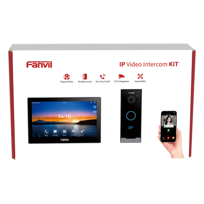 Kit Videoportero IP / Pantalla Táctil 7″ HD / Cámara 2 Megapixel / Wi-Fi Dual Band / PoE / 10,000 Tarjetas RFID / ONVIF