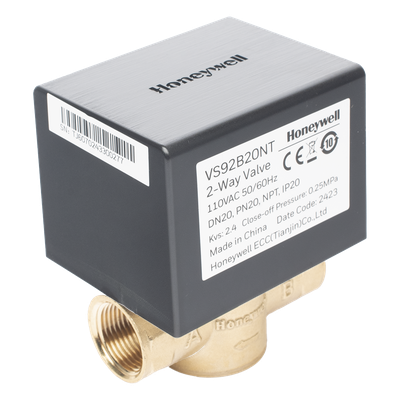Válvula de Control Eléctrica 2 Vías / Retorno por Resorte NC / 110 V CA / DN20 3/4″ NPT / PN20 / Agua 94 °C / Glicol 50%