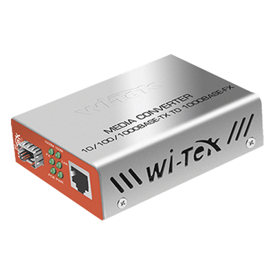 Convertidor de Medios PoE / RJ45 Gigabit 802.3af/at / SFP 1G / Alcance PoE 100 m (328.1 ft) / Fibra 25 km