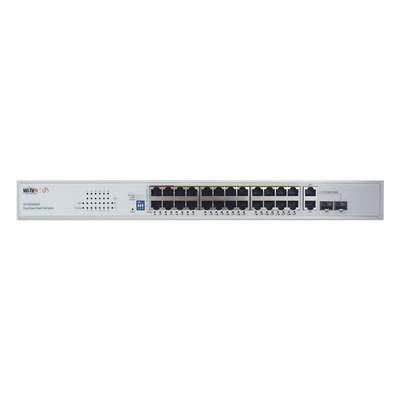 Switch PoE / 24 Puertos 10/100 Mbps + 2 SFP Gigabit Combo / Alcance 250 m (820.2 ft) / 280 W / No Administrable / Protección 6 kV