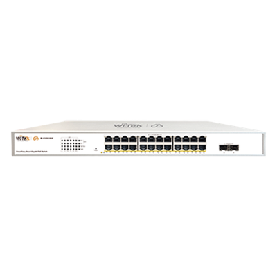 Switch Administrable PoE / 24 Puertos Gigabit PoE af/at / 2 x SFP Gigabit / 52 Gbps / Presupuesto PoE 370 W / Administración Cloud