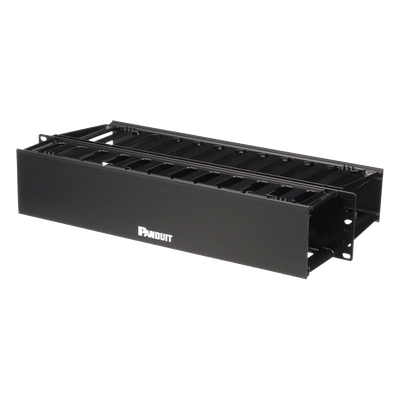 Organizador de Cables Horizontal / Doble Frontal y Posterior / 2UR / 19in / ABS