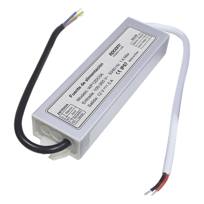 Fuente de Alimentación / 12 VDC / 5 A / IP67 / 100-265 VCA / -30°C a 70°C / 1.57 x 5.12 x 0.87 in