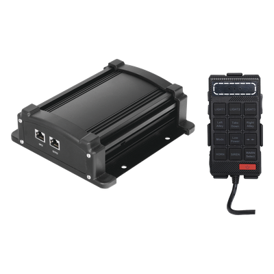 Sirena Vehicular / 100W / 115 dB / Controlador Unimando con Micrófono / 7 Tonos Americanos / Compatible Barras X67/X75