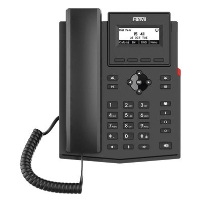 Teléfono IP / 2 Líneas SIP / Pantalla LCD 2.3″ / Audio HD G.722 y Opus / Conferencia 6 Vías / PoE 802.3af / Puertos Ethernet Duales 10/100 / Soporte EHS