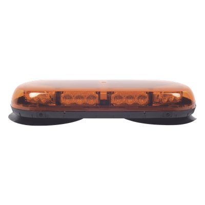 Mini Barra LED / 24 LED Ámbar / 25 Patrones de Destello / Montaje Magnético y Succión / 12 VCC / IP Extremo -40°C a 55°C