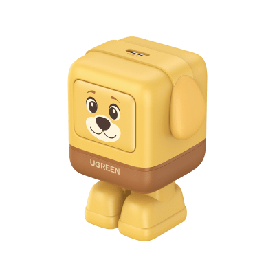 Cargador UNO Animal Puppy 30W GaN / Diseño Canino / USB-C / Compacto 34×34.9×44.4 mm (1.34×1.37×1.75 in) / Multi-Voltaje 5V-20V / Protección Avanzada