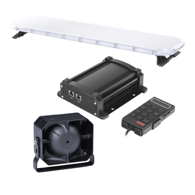 Kit de Señalización para Unidades de Seguridad / Barra LED 132 LEDs / Sirena 100W / Bocina 100W / IP65 / 46″ (3.8 ft)