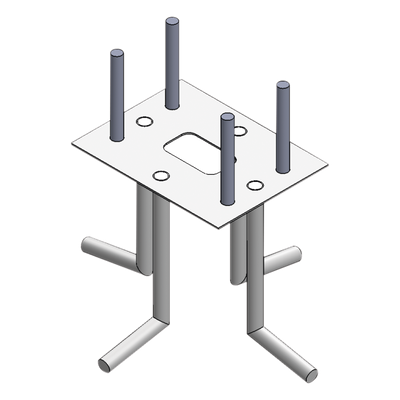 Anclaje de Acero para Barrera Vehicular / Sujeción al Piso / Compatible con Serie XB, XBF y XBS / Instalación Indirecta