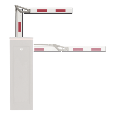 Brazo Articulado para Barrera / 3 m (9.8 ft) / Aluminio Blanco / Reflectivo / Articulación 90° / Control de Acceso Vehicular