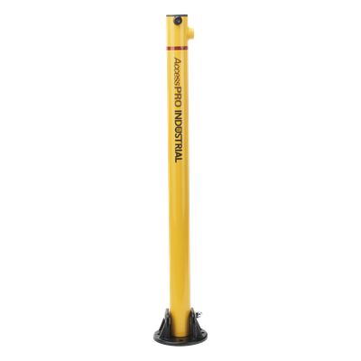 Bolardo Retráctil / Acero de Alta Resistencia / 60 x 900 mm / Llave de Seguridad / Bandas Reflejantes / Uso Exterior