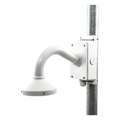Montaje Universal de Pared / Cuello de Ganso Anti-Retorno / Caja de Conexiones Exterior / Carga 4.5 kg / Aluminio Blanco
