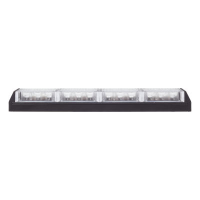 Barra de Luz de Advertencia / 4 Módulos Ámbar / LED Gen III / 11 Patrones de Destello / 10-16 VCC / 3 A Máx. / 31.5 cm