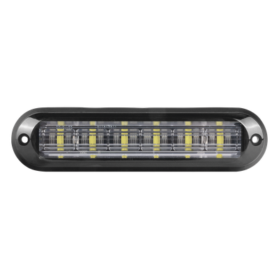 Luz Auxiliar Ultra Brillante / IP67 / 6 LEDs 3W / 12 Patrones / ECE R65 / SAE J595 / 142.6x36x14 mm / 5.6×1.4×0.6 in