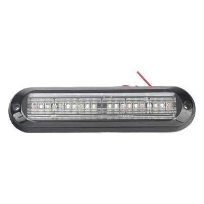 Luz Auxiliar / 18 LEDs 3W / IP67 / Tricolor Rojo/Claro/Azul / 142.6×36×14 mm / 12 Patrones / ECE R65 / SAE J595 Clase I