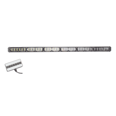 Barra de Luz de Advertencia / 6 Módulos / 24 LED Gen III / 30 Pulgadas (762 mm) / Ámbar / 18 Patrones / 10-30 VCC
