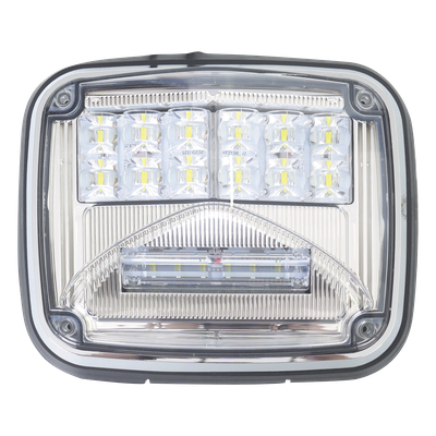 Luz de Advertencia LED / 6 LEDs Ultra Brillantes / 11 Patrones de Destello / IP67 / 12-30 VCC / 7.9″ x 6.3″ (20.1 x 16 cm) / Luz de Trabajo Blanca Integrada