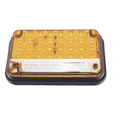 Luz de Advertencia LED / 7×4 pulgadas / 66 LED Alta Intensidad / 12 VCC / 10 Patrones de Destello / Mica Ámbar / Montaje Permanente