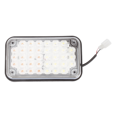 Luz de Advertencia LED / 6×4 pulgadas / Bicolor Rojo/Claro / 66 LED / 12 VCC / 10 Modos de Destello / Montaje Permanente