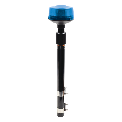 Luz Telescópica LED / 9 LEDs 3W / 25 Patrones de Destello / 10-30 VCC / 64-104 cm (25.2-40.9 in) / Azul