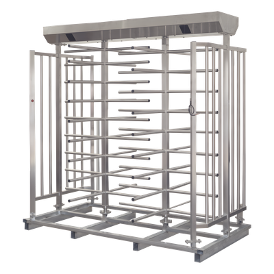 Torniquete Doble de Cuerpo Completo / Acero Inoxidable 304 / 25 Personas/min / 110 VAC / Apertura Automática en Emergencias