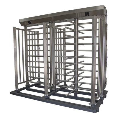 Torniquete de Cuerpo Completo Doble / Acero Inoxidable 304 / 4 Ejes / 90° Rotación / 2.31 x 1.46 x 2.2 m / 7.6 x 4.8 x 7.2 ft