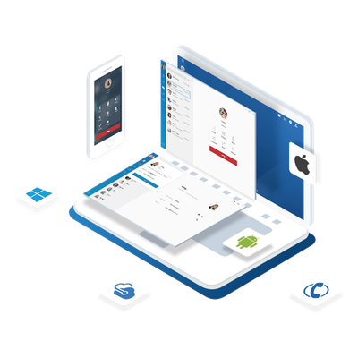 PBX en la Nube / 10 Extensiones Enterprise / 10 Llamadas Simultáneas / 500 Minutos Grabación / 5 Dispositivos por Extensión / UC Client Integrado