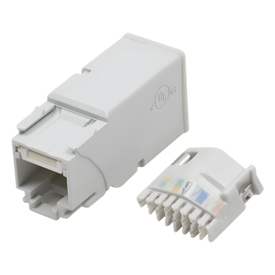 Conector UTP / Cat6A / Terminación T568A/B / Conductor 22-26 AWG / Diseño Compacto Apilable / 1.48mm Máx. Sobre Aislamiento