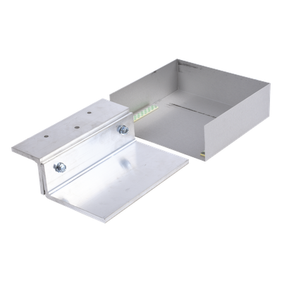Kit de soporte ajustable / Movimiento lateral 1-1¼» (25-32 mm) / Aberturas 2¼»-3½» (57-89 mm) / Aluminio anodizado / 8½» (216 mm) de longitud / Puertas batientes