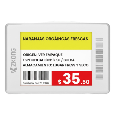 Etiqueta Electrónica de Estantería / 1.8 Pulgadas / EPD 4 Colores / Bluetooth LE 5.1 / NFC / Batería 5 Años / 224×168 píxeles