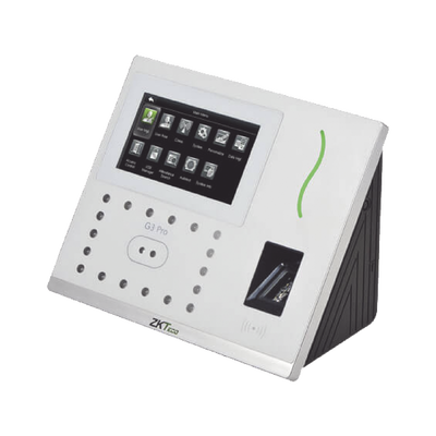Checador Biométrico / Reconocimiento Facial 12,000 Rostros / Reconocimiento de Palma 6,000 Plantillas / 20,000 Huellas y Tarjetas / CPU Cuatro Núcleos 1.4 GHz / Ángulo +/-60°