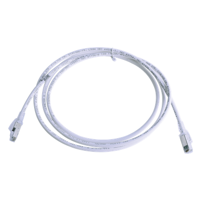 Patch Cord Cat6A S/FTP / 2.13 m (7 ft) / CM/LS0H / Blindaje S/FTP / PCB Interno / UL2043 / Blanco