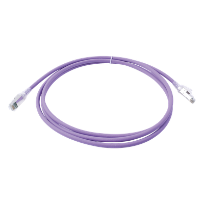Patch Cord Cat6A S/FTP / CM-LS0H / 2.13 m (7 ft) / Blindaje 360° / Alta Densidad / Violeta