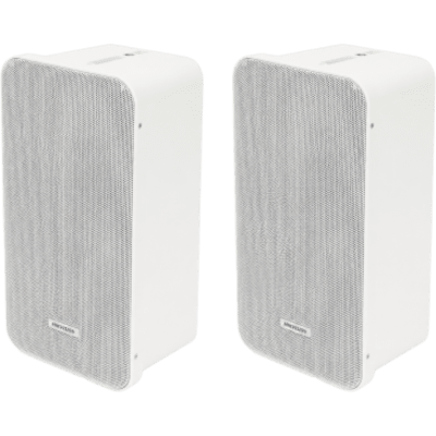 KIT DE Bocinas Tipo Columna | 20 Watts | 100 V | Rejilla de Metal | Montaje en L | Exterior IP66 | Música Ambiental