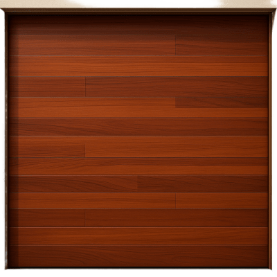 Sección para Puerta de Garage / Panel 18″ / Acabado Laminado Premium / Imitación Duela / Café / 16 pies Ancho / Estilo Americano