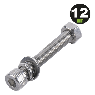 Kit de Fijación Fotovoltaico / Tornillo Allen M8-1.25 x 12 mm / Acero Inoxidable 304 / Resistencia 85,000-150,000 psi / Norma DIN 127