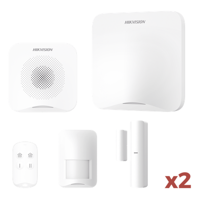 Kit de Alarma Inalámbrica / 16 Zonas / Wi-Fi y GSM 3G/4G / Alcance 1,200 m (3,937 ft) / PIR 10 m (32.8 ft) 90° / Compatible Hik-Connect