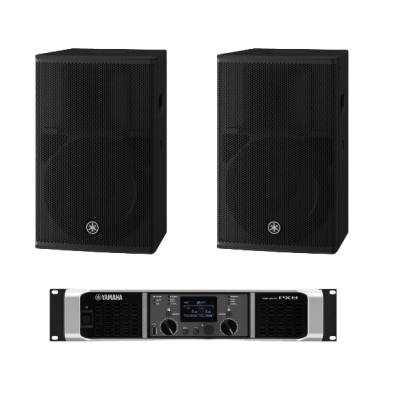Kit de Refuerzo Sonoro / 2 Bocinas Pasivas 2 Vías 12″ / Amplificador Clase D 2x1050W @ 4Ω / DSP Integrado / Bass-Reflex 54 Hz – 20 kHz