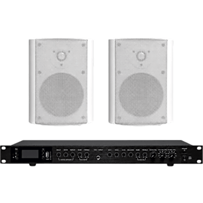 Kit Amplificador y Bocinas / 2 x 60W / 4-8 Ohms / Bluetooth USB SD / 3 Micrófonos / Efectos de Audio / Woofer 5.25