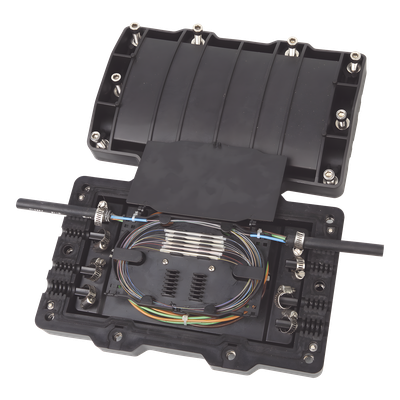 Caja de Distribución de Fibra Óptica Horizontal / 48 Empalmes / IP68 / 0.92 x 0.59 x 0.28 ft
