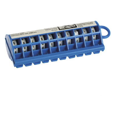 Dispensador de Etiquetas Marcadoras / Rollo Pre-Impreso 0-9 / 2.4 m (7.87 pies) / Poliéster Blanco