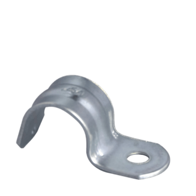 Abrazadera Tipo Uña / Conduit 1 1/4″ (32 mm) / Acero Galvanizado 1.5 mm / Zincado Electrolítico 5 micras / Montaje Pared, Techo y Estructuras Metálicas