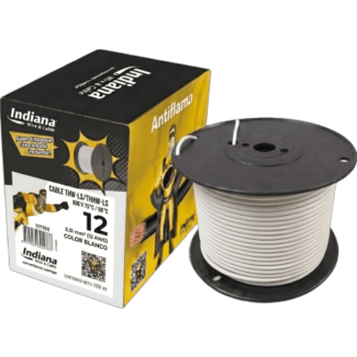 Cable THW-LS / 12 AWG / 19 Hilos / 100 m (328 ft) / Blanco / 90 °C Seco