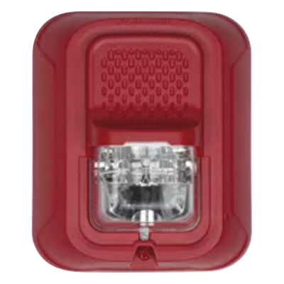 Bocina-estrobo Serie L Farenhyt / Pared / Rojo sin impresión / 12-24 VCD / 15-185 candelas / Compatible con FACP