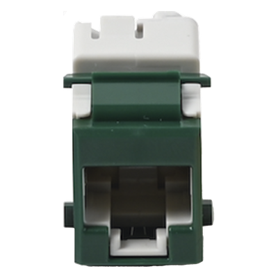 Jack Keystone Cat6A UTP / Terminación T568A/B / Rango -10 a 60°C / Color Verde / UL 94 V-0
