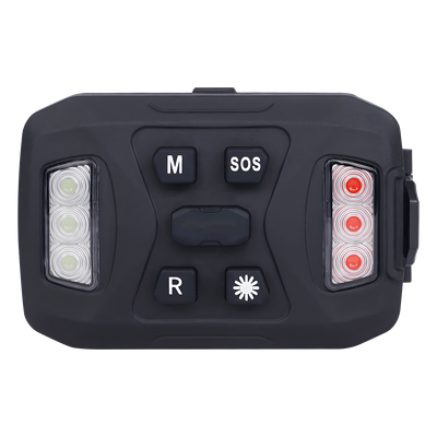 Luz de Advertencia Múltiple / 26 LEDs Rojo Azul Blanco / Recargable 1200 mAh / IP67 / Base Magnética