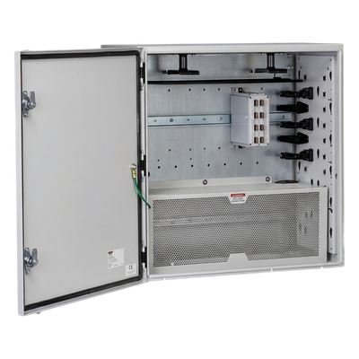 Gabinete de Zona de Red / IP66 / UL 4/12/4X / Acero 610 x 295 x 610 mm (24 x 11.6 x 24 in) / Rieles DIN / Puerta Reversible