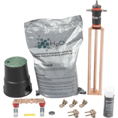Kit de tierra física modelo TG45AB con Electrodo Magnetoactivo, capacidad: 45 AMP